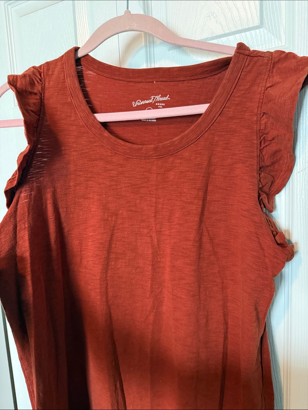 Universal Thread Rust Red Maxi Dress with Ruffle Sleeves - Picture 3 of 6